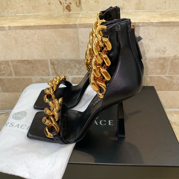 **SOLD**Versace Medusa Chain High-Heeled Sandals 36 - Picture 2 of 12